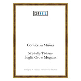 Cornice Classica su Misura - Modello Tiziano Foglia Oro e Mogano